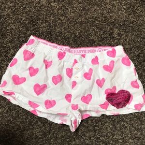 PINK heart boxer pajama shorts